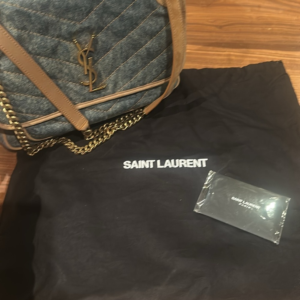 Saint Laurent Medium Monogram Matelasse Denim Niki Bag - Picture 15 of 16